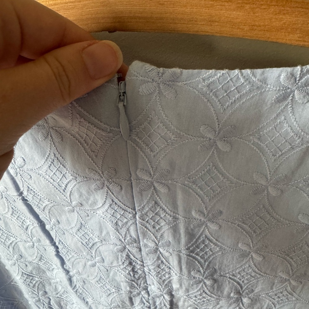 Talbots Light Blue Sleeveless Mini Dress eyelet embroidered material - Picture 5 of 7